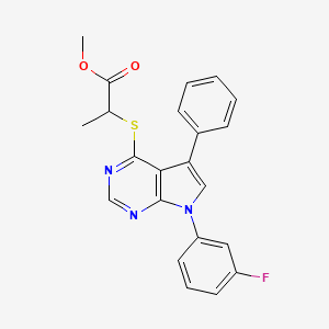 methyl 2-{[7-(3-fluorophenyl)-5-phenyl-7H-pyrrolo[2,3-d]pyrimidin-4-yl]sulfanyl}propanoate