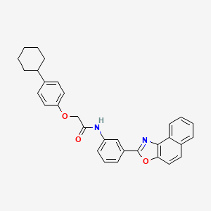 molecular formula C31H28N2O3 B11457720 2-(4-Cyclohexylphenoxy)-N-(3-{naphtho[1,2-D][1,3]oxazol-2-YL}phenyl)acetamide 