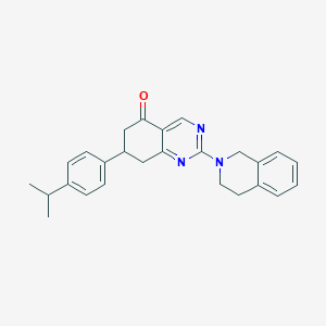 2-(3,4-dihydroisoquinolin-2(1H)-yl)-7-[4-(propan-2-yl)phenyl]-7,8-dihydroquinazolin-5(6H)-one