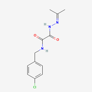 molecular formula C12H14ClN3O2 B11457738 N-[(4-Chlorophenyl)methyl][N'-(propan-2-ylidene)hydrazinecarbonyl]formamide 