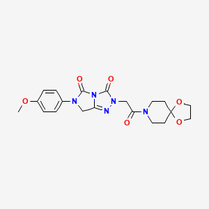 2-[2-(1,4-dioxa-8-azaspiro[4.5]dec-8-yl)-2-oxoethyl]-6-(4-methoxyphenyl)-6,7-dihydro-3H-imidazo[5,1-c][1,2,4]triazole-3,5(2H)-dione