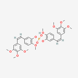 molecular formula C36H39O12P B11457749 Bis(2-methoxy-5-((Z)-3,4,5-trimethoxystyryl)phenyl) hydrogen phosphate 