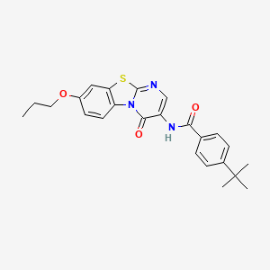 molecular formula C24H25N3O3S B11457767 4-tert-butyl-N-(4-oxo-8-propoxy-4H-pyrimido[2,1-b][1,3]benzothiazol-3-yl)benzamide 