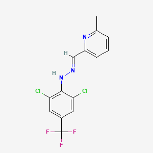 2-[(2-[2,6-Dichloro-4-(trifluoromethyl)phenyl]hydrazin-1-ylidene)methyl]-6-methylpyridine