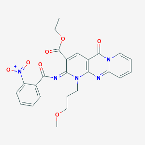 ethyl 7-(3-methoxypropyl)-6-(2-nitrobenzoyl)imino-2-oxo-1,7,9-triazatricyclo[8.4.0.03,8]tetradeca-3(8),4,9,11,13-pentaene-5-carboxylate