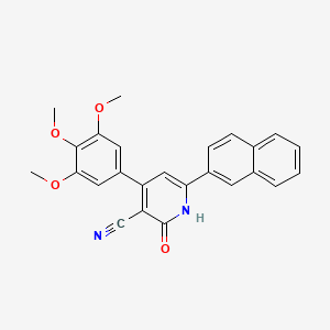 molecular formula C25H20N2O4 B11457794 6-(Naphthalen-2-yl)-2-oxo-4-(3,4,5-trimethoxyphenyl)-1,2-dihydropyridine-3-carbonitrile 