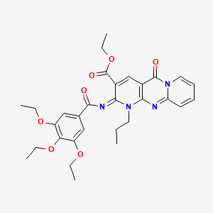 ethyl 2-oxo-7-propyl-6-(3,4,5-triethoxybenzoyl)imino-1,7,9-triazatricyclo[8.4.0.03,8]tetradeca-3(8),4,9,11,13-pentaene-5-carboxylate