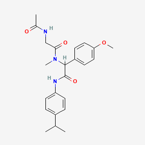 molecular formula C23H29N3O4 B11457811 N~2~-acetyl-N-[1-(4-methoxyphenyl)-2-oxo-2-{[4-(propan-2-yl)phenyl]amino}ethyl]-N-methylglycinamide 