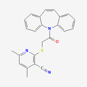 2-{[2-(5H-dibenzo[b,f]azepin-5-yl)-2-oxoethyl]sulfanyl}-4,6-dimethylpyridine-3-carbonitrile