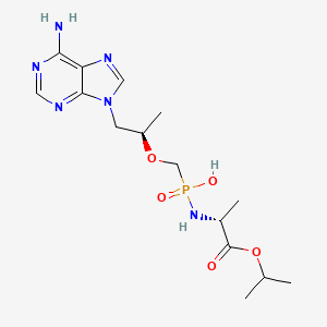 molecular formula C₁₅H₂₅N₆O₅P B1145782 [(2R)-1-(6-氨基嘌呤-9-基)丙烷-2-基]氧甲基-N-[(2R)-1-氧代-1-丙烷-2-基氧基丙烷-2-基]膦酰胺酸 CAS No. 376633-26-0