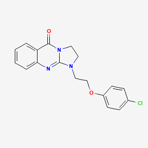 molecular formula C18H16ClN3O2 B11457823 1-[2-(4-chlorophenoxy)ethyl]-2,3-dihydroimidazo[2,1-b]quinazolin-5(1H)-one 