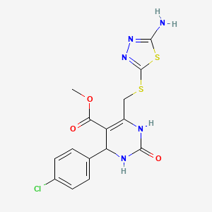 Methyl 6-{[(5-amino-1,3,4-thiadiazol-2-yl)sulfanyl]methyl}-4-(4-chlorophenyl)-2-oxo-1,2,3,4-tetrahydropyrimidine-5-carboxylate