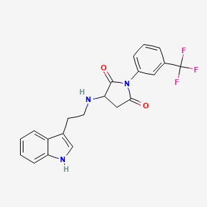 molecular formula C21H18F3N3O2 B11457850 3-{[2-(1H-indol-3-yl)ethyl]amino}-1-[3-(trifluoromethyl)phenyl]pyrrolidine-2,5-dione 