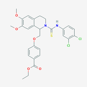 Ethyl 4-({2-[(3,4-dichlorophenyl)carbamothioyl]-6,7-dimethoxy-1,2,3,4-tetrahydroisoquinolin-1-YL}methoxy)benzoate