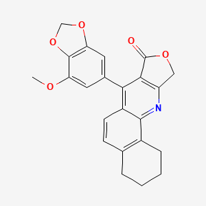 7-(7-methoxy-1,3-benzodioxol-5-yl)-1,3,4,10-tetrahydrobenzo[h]furo[3,4-b]quinolin-8(2H)-one