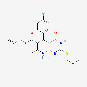 Prop-2-en-1-yl 5-(4-chlorophenyl)-7-methyl-2-[(2-methylpropyl)sulfanyl]-4-oxo-3,4,5,8-tetrahydropyrido[2,3-d]pyrimidine-6-carboxylate