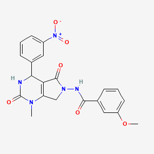 3-methoxy-N-[1-methyl-4-(3-nitrophenyl)-2,5-dioxo-1,2,3,4,5,7-hexahydro-6H-pyrrolo[3,4-d]pyrimidin-6-yl]benzamide