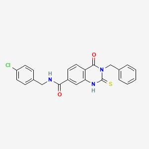 3-benzyl-N-[(4-chlorophenyl)methyl]-4-oxo-2-sulfanylidene-1H-quinazoline-7-carboxamide