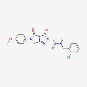 molecular formula C20H18ClN5O4 B11457913 N-(2-chlorobenzyl)-2-[6-(4-methoxyphenyl)-3,5-dioxo-6,7-dihydro-3H-imidazo[5,1-c][1,2,4]triazol-2(5H)-yl]acetamide 