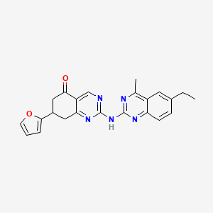 2-[(6-ethyl-4-methylquinazolin-2-yl)amino]-7-(2-furyl)-7,8-dihydroquinazolin-5(6H)-one