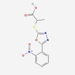 2-{[5-(2-Nitrophenyl)-1,3,4-oxadiazol-2-yl]sulfanyl}propanoic acid