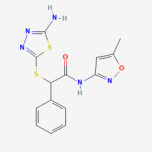 2-[(5-amino-1,3,4-thiadiazol-2-yl)sulfanyl]-N-(5-methyl-1,2-oxazol-3-yl)-2-phenylacetamide