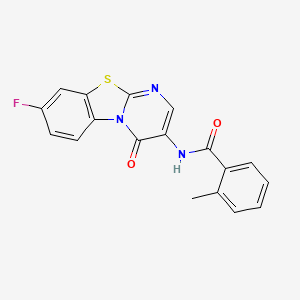 N-(8-fluoro-4-oxo-4H-pyrimido[2,1-b][1,3]benzothiazol-3-yl)-2-methylbenzamide