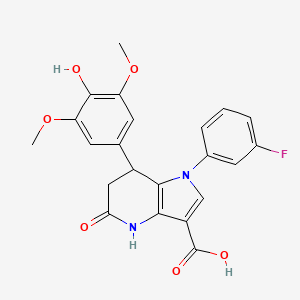 1-(3-fluorophenyl)-5-hydroxy-7-(4-hydroxy-3,5-dimethoxyphenyl)-6,7-dihydro-1H-pyrrolo[3,2-b]pyridine-3-carboxylic acid