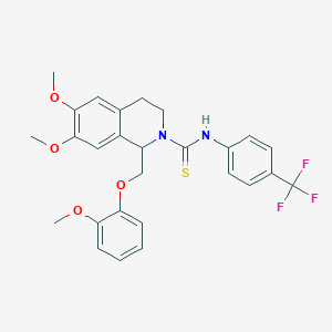 6,7-dimethoxy-1-((2-methoxyphenoxy)methyl)-N-(4-(trifluoromethyl)phenyl)-3,4-dihydroisoquinoline-2(1H)-carbothioamide