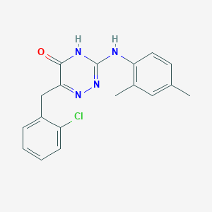 molecular formula C18H17ClN4O B11457978 6-(2-Chlorobenzyl)-3-[(2,4-dimethylphenyl)amino]-1,2,4-triazin-5-ol 