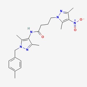 N-[3,5-dimethyl-1-(4-methylbenzyl)-1H-pyrazol-4-yl]-4-(3,5-dimethyl-4-nitro-1H-pyrazol-1-yl)butanamide