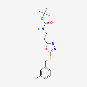 Tert-butyl (2-{5-[(3-methylbenzyl)sulfanyl]-1,3,4-oxadiazol-2-yl}ethyl)carbamate