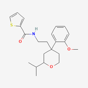 N-{2-[4-(2-Methoxyphenyl)-2-(propan-2-YL)oxan-4-YL]ethyl}thiophene-2-carboxamide