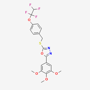 2-{[4-(1,1,2,2-Tetrafluoroethoxy)benzyl]sulfanyl}-5-(3,4,5-trimethoxyphenyl)-1,3,4-oxadiazole