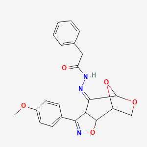 N'-[(4Z)-3-(4-methoxyphenyl)-3a,7,8,8a-tetrahydro-5,8-epoxyoxepino[4,5-d][1,2]oxazol-4(5H)-ylidene]-2-phenylacetohydrazide