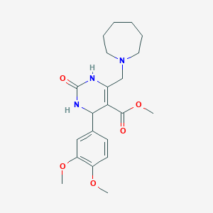 Methyl 6-(azepan-1-ylmethyl)-4-(3,4-dimethoxyphenyl)-2-oxo-1,2,3,4-tetrahydropyrimidine-5-carboxylate