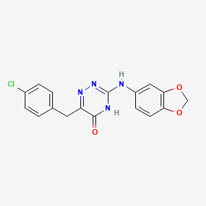 3-(1,3-Benzodioxol-5-ylamino)-6-(4-chlorobenzyl)-1,2,4-triazin-5-ol