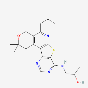 1-[[4,4-dimethyl-8-(2-methylpropyl)-5-oxa-11-thia-9,14,16-triazatetracyclo[8.7.0.02,7.012,17]heptadeca-1(10),2(7),8,12(17),13,15-hexaen-13-yl]amino]propan-2-ol