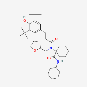 molecular formula C35H56N2O4 B11458191 N-cyclohexyl-1-{[3-(3,5-di-tert-butyl-4-hydroxyphenyl)propanoyl](tetrahydrofuran-2-ylmethyl)amino}cyclohexanecarboxamide 