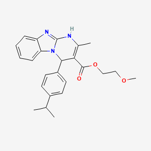 2-Methoxyethyl 2-methyl-4-[4-(propan-2-yl)phenyl]-1,4-dihydropyrimido[1,2-a]benzimidazole-3-carboxylate