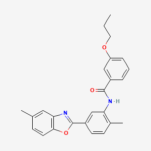 N-[2-methyl-5-(5-methyl-1,3-benzoxazol-2-yl)phenyl]-3-propoxybenzamide