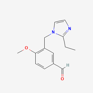 molecular formula C₁₄H₁₇ClN₂O₂ B1145823 3-(2-乙基-咪唑-1-基甲基)-4-甲氧基苯甲醛 CAS No. 1052542-54-7