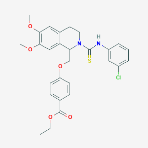 Ethyl 4-({2-[(3-chlorophenyl)carbamothioyl]-6,7-dimethoxy-1,2,3,4-tetrahydroisoquinolin-1-YL}methoxy)benzoate