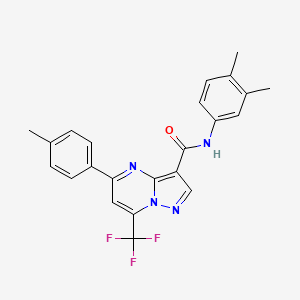 N-(3,4-dimethylphenyl)-5-(4-methylphenyl)-7-(trifluoromethyl)pyrazolo[1,5-a]pyrimidine-3-carboxamide