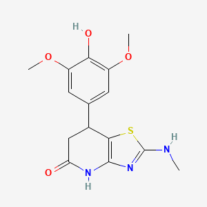 molecular formula C15H17N3O4S B11458301 7-(4-Hydroxy-3,5-dimethoxyphenyl)-2-(methylamino)-4H,6H,7H-[1,3]thiazolo[4,5-b]pyridin-5-one 