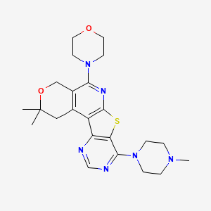 4,4-dimethyl-13-(4-methylpiperazin-1-yl)-8-morpholin-4-yl-5-oxa-11-thia-9,14,16-triazatetracyclo[8.7.0.02,7.012,17]heptadeca-1(10),2(7),8,12(17),13,15-hexaene