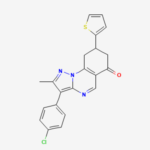 3-(4-chlorophenyl)-2-methyl-8-(thiophen-2-yl)-8,9-dihydropyrazolo[1,5-a]quinazolin-6(7H)-one