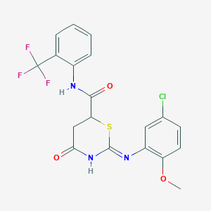 2-[(5-chloro-2-methoxyphenyl)amino]-4-oxo-N-[2-(trifluoromethyl)phenyl]-5,6-dihydro-4H-1,3-thiazine-6-carboxamide