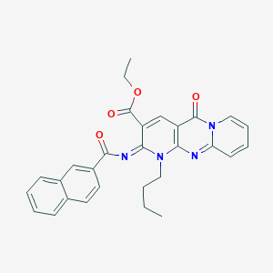 ethyl 7-butyl-6-(naphthalene-2-carbonylimino)-2-oxo-1,7,9-triazatricyclo[8.4.0.03,8]tetradeca-3(8),4,9,11,13-pentaene-5-carboxylate