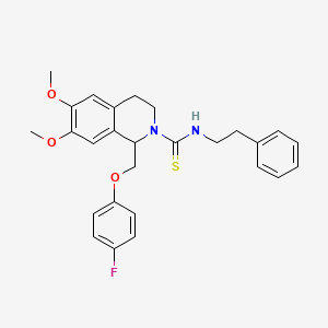 1-((4-fluorophenoxy)methyl)-6,7-dimethoxy-N-phenethyl-3,4-dihydroisoquinoline-2(1H)-carbothioamide